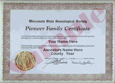 Wisconsin Certificate Sample